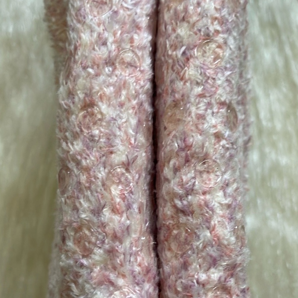 Art Class Pink & White Super Soft Plush Faux Fur Non-Slip Slipper Socks - Picture 8 of 8